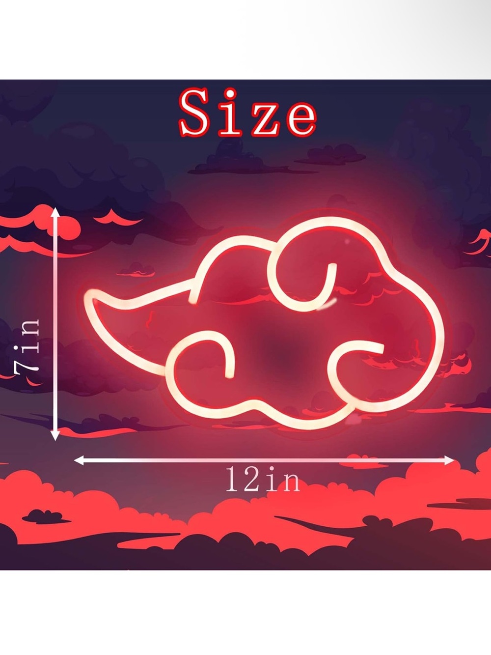 Red Acrylic LED Cloud Neon Sign - Picture 3 of 5